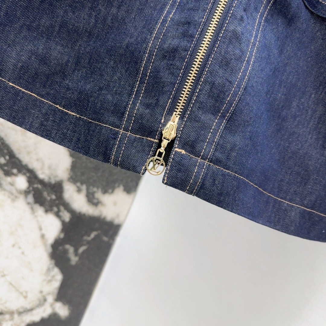 Louis vuitton デニムフリルドレス