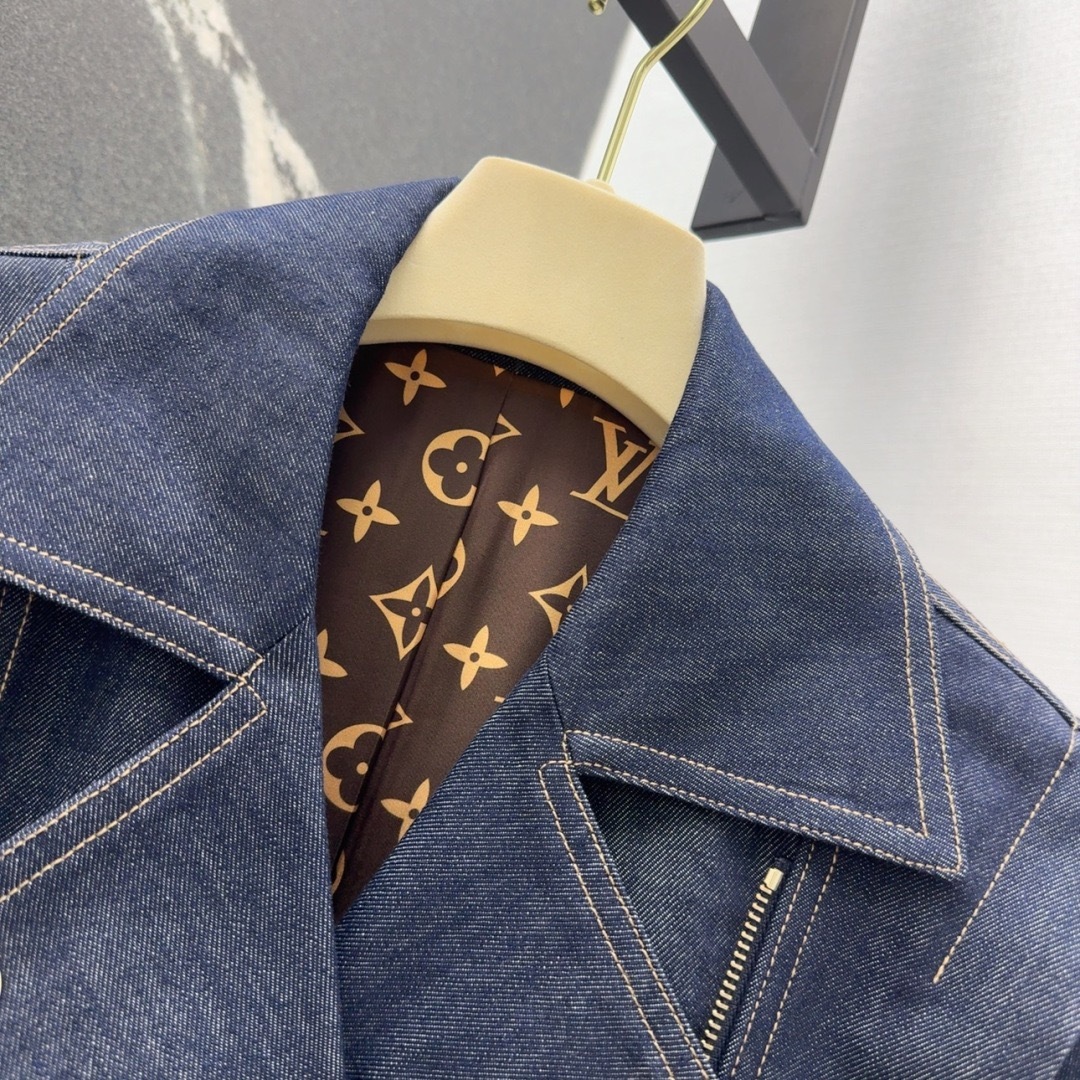 Louis vuitton デニムフリル バイカージャケット