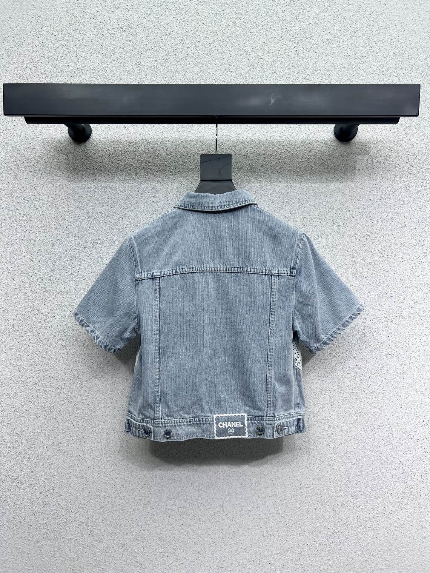 CHANEL デニムシャツ CCロゴ刺繍 半袖 トップス