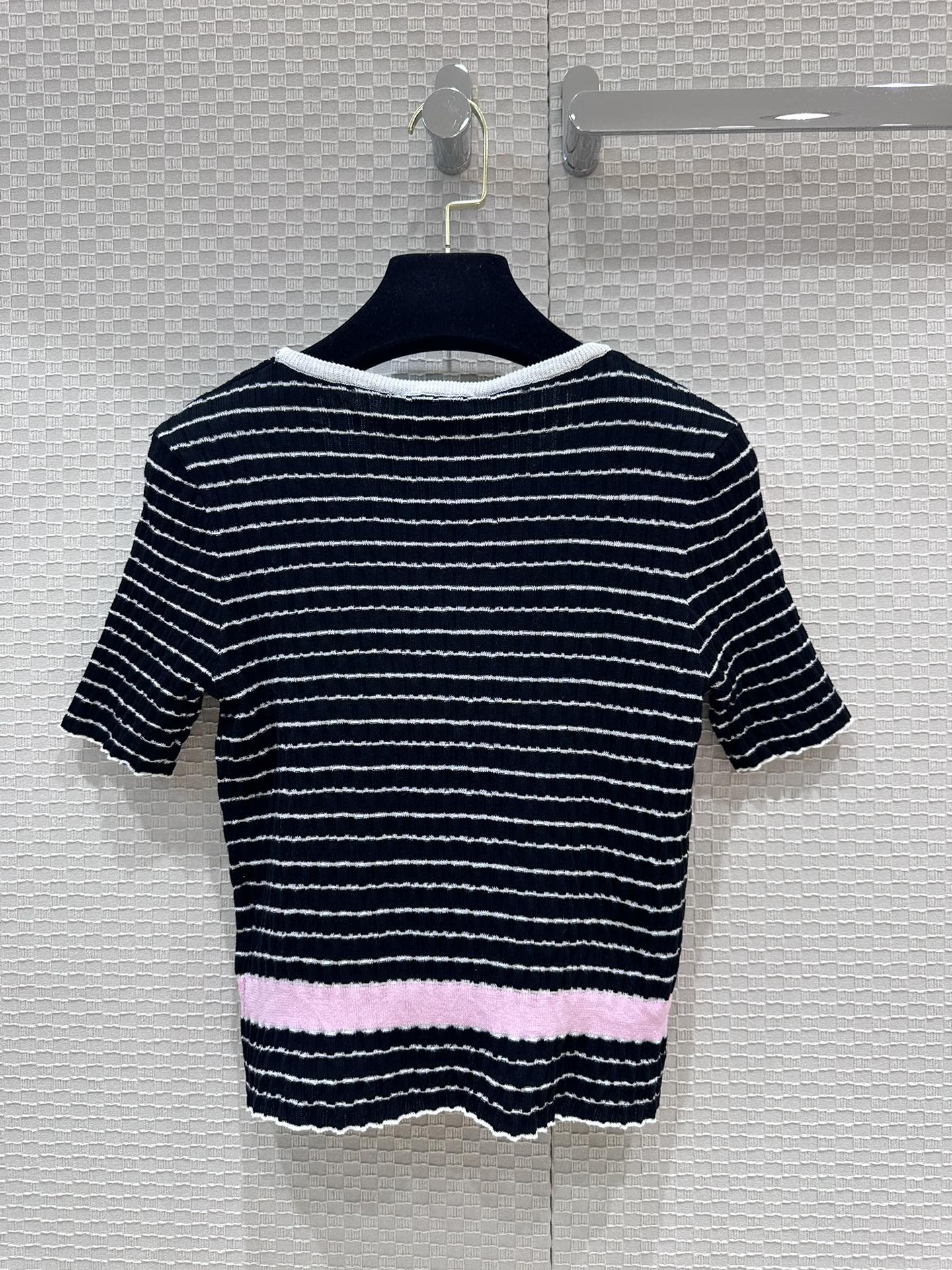 CHANEL/シャネル トップス ボーダー 半袖 Tシャツ