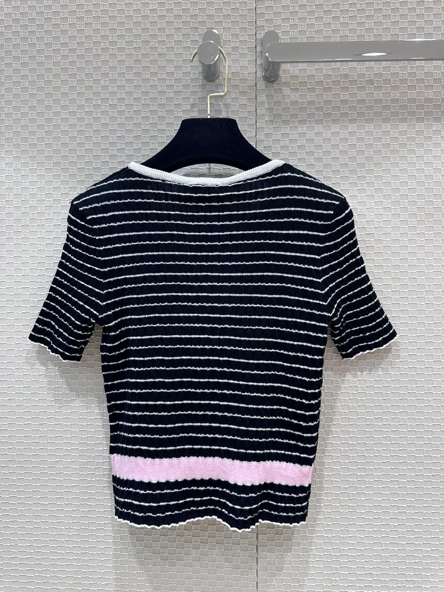 CHANEL/シャネル トップス ボーダー 半袖 Tシャツ