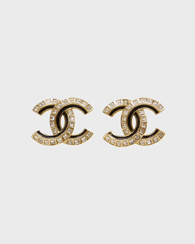 CHANEL COCOラインストーンピアス