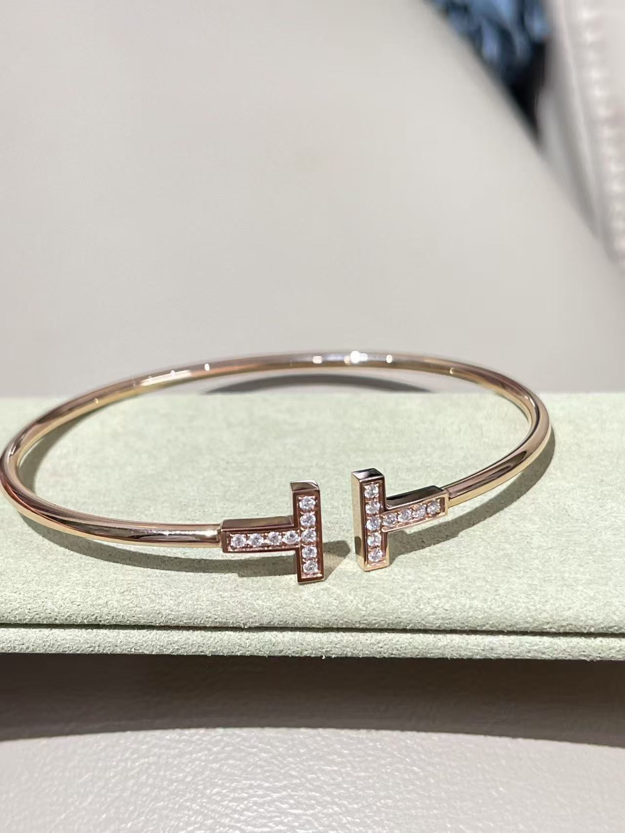 Tiffany ダイヤモンド ワイヤー ブレスレット ローズゴールド