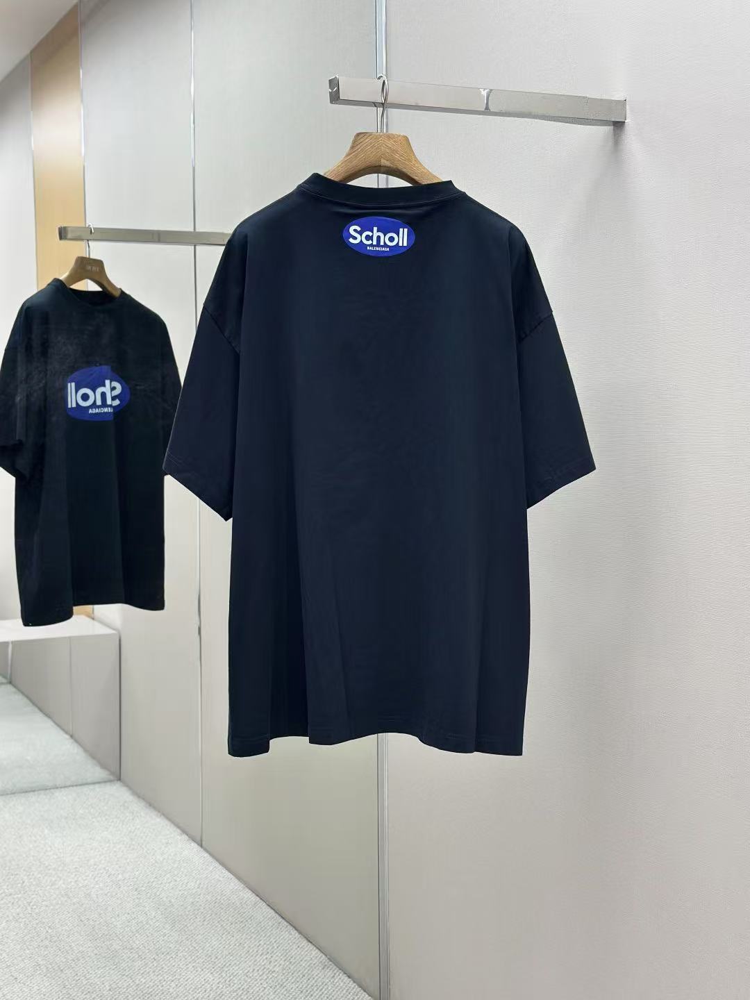 ブラック の メンズ BALENCIAGA I SCHOLL オーバーサイズ Tシャツ