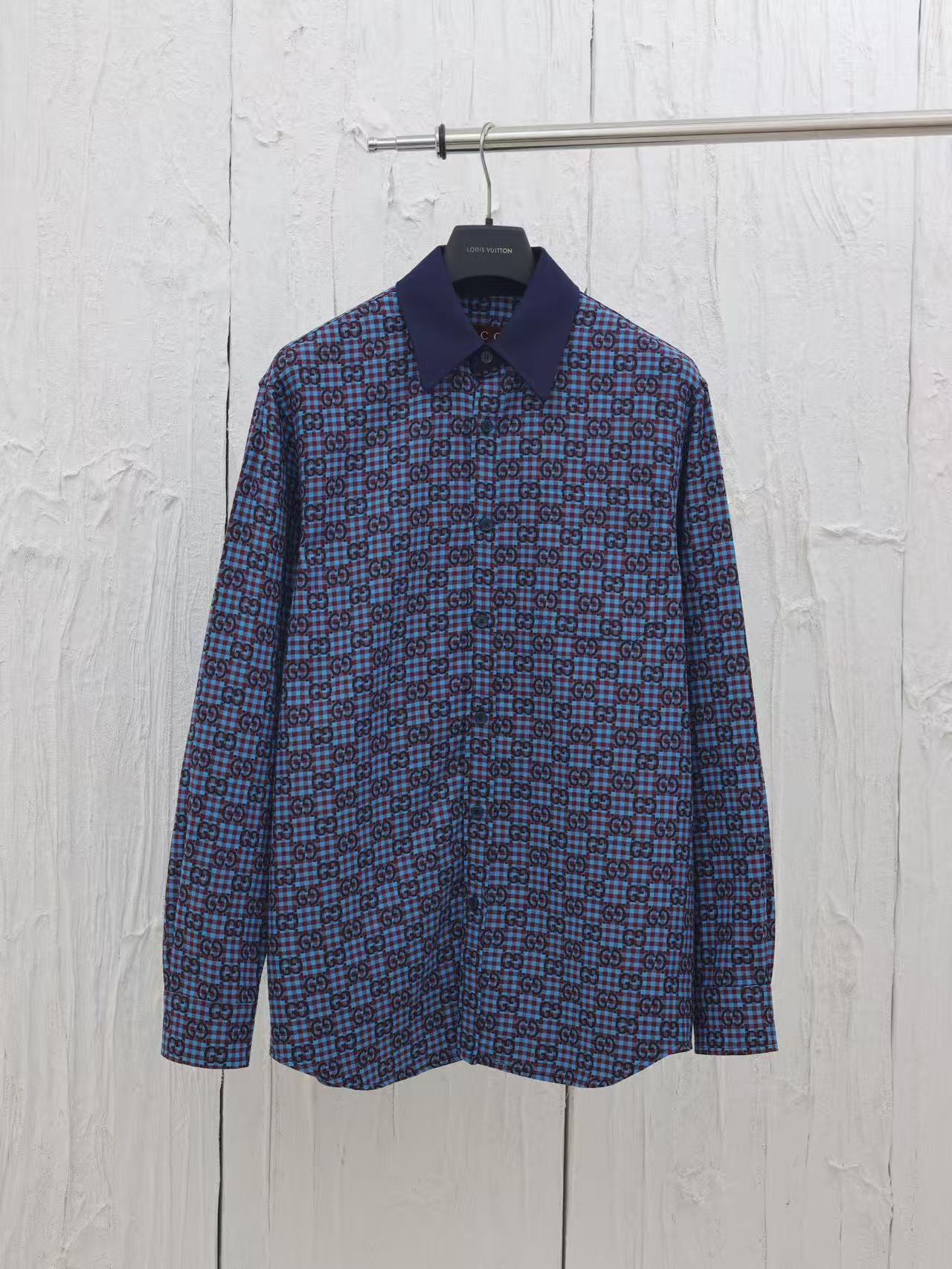 GGギンガムチェック コットンウール ジャカード シャツ