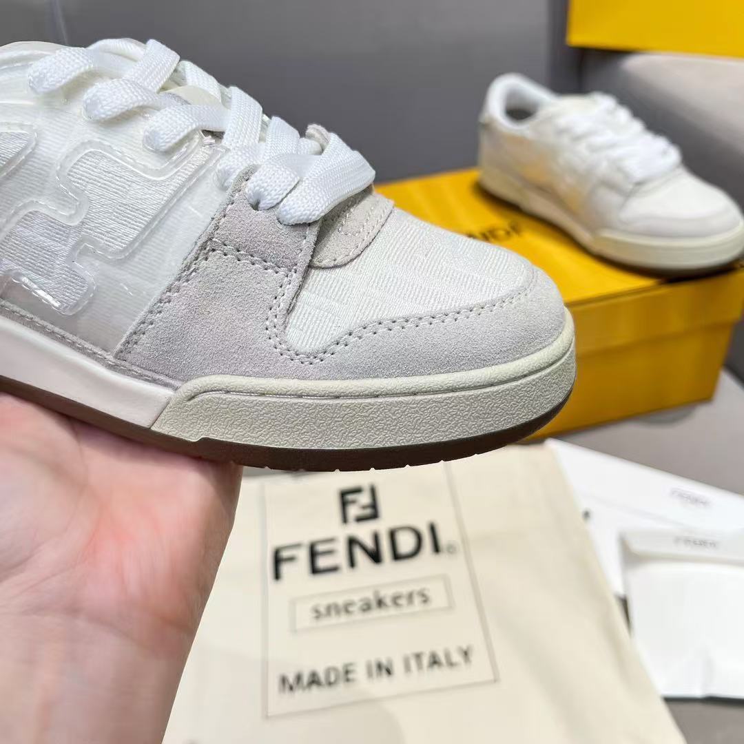 Fendi フェンディ マッチ キャンバス ロートップ ホワイトスエード