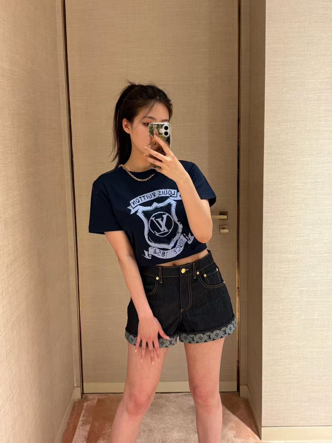 Louis vuitton Tシャツ ウィズ LV クレスト