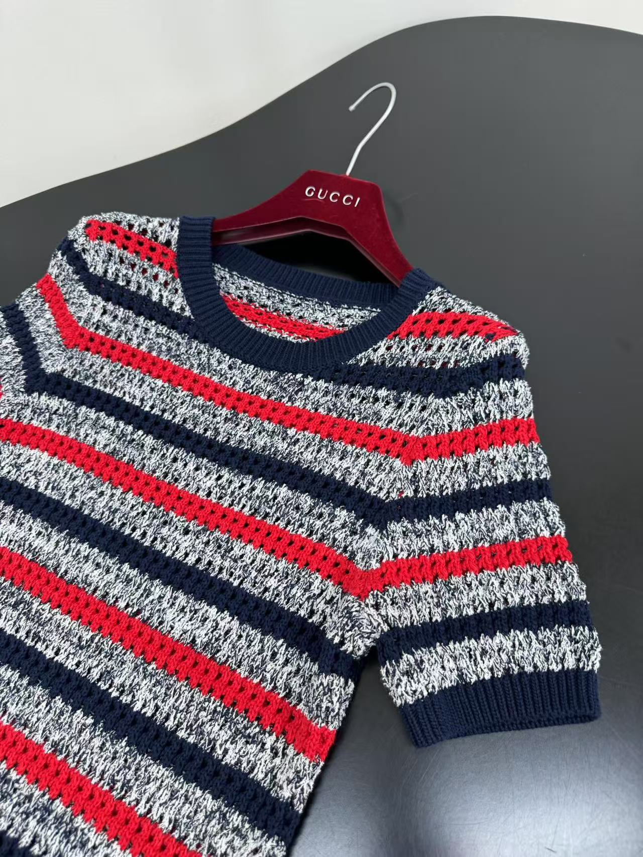GUCCI ストライプ ファインコットンニット ドレス