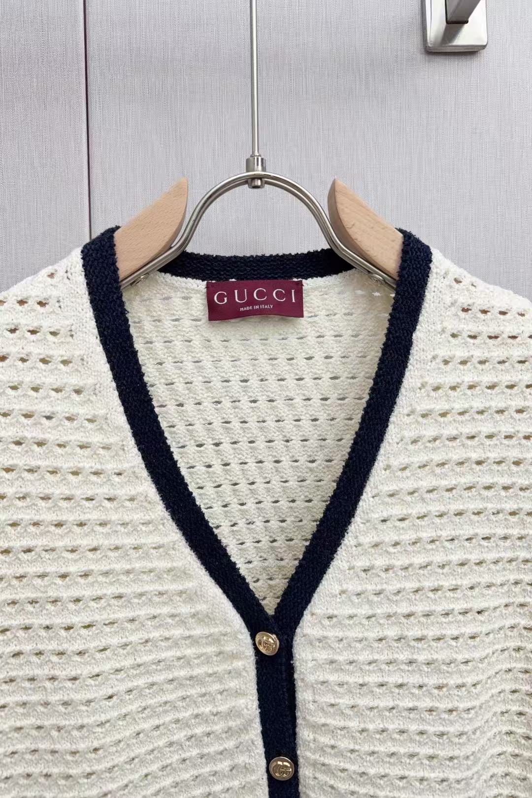 GUCCI ファインコットン クロシェ カーディガン