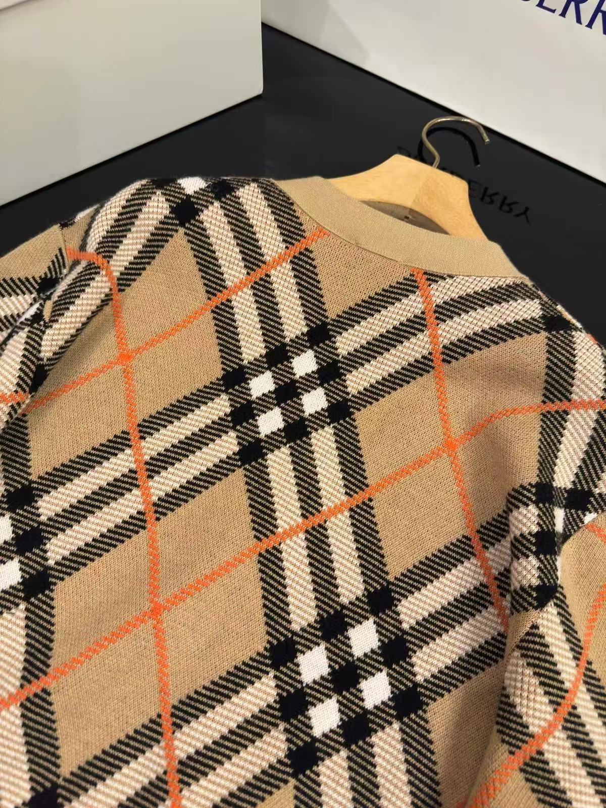 Burberry チェック ウールモヘアブレンド カーディガン