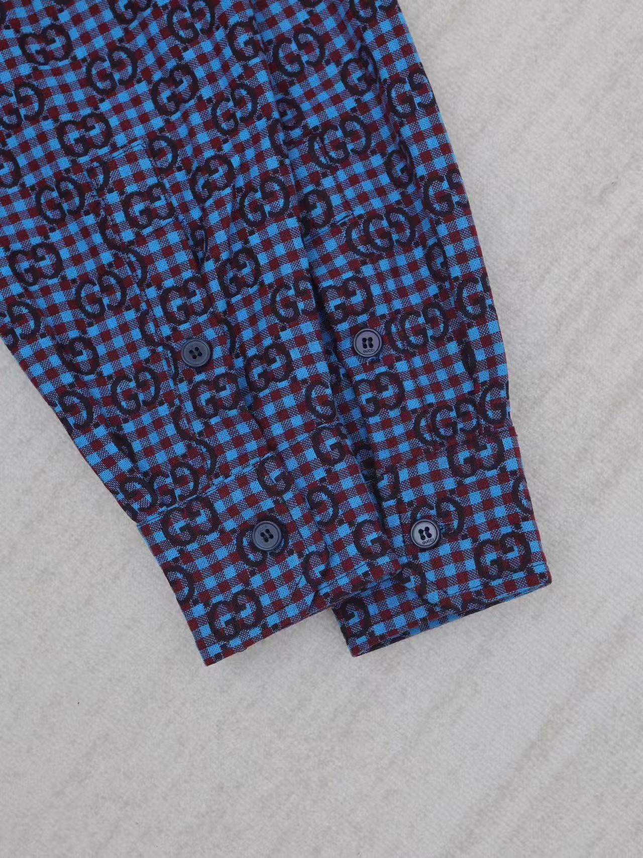 GGギンガムチェック コットンウール ジャカード シャツ