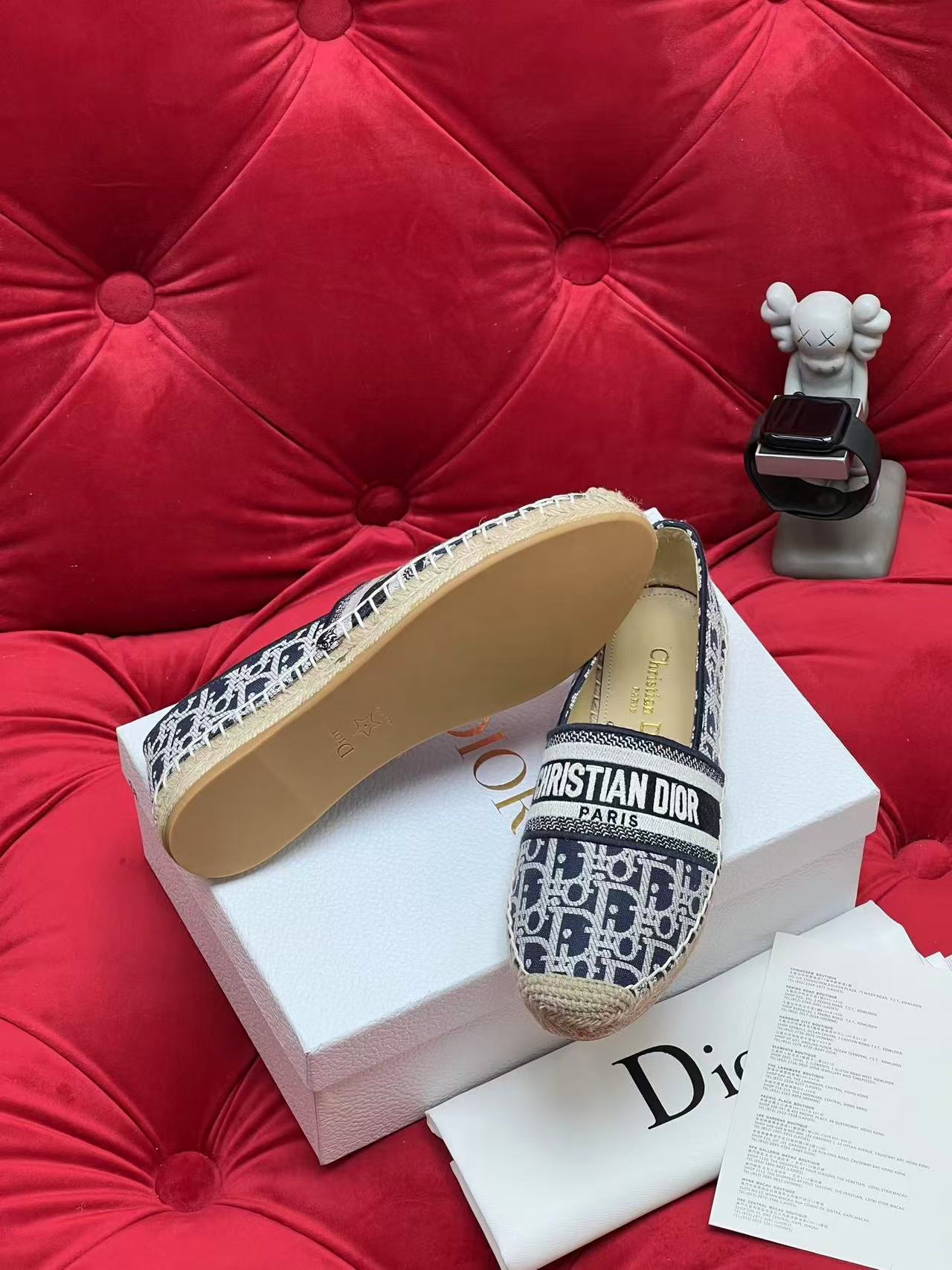 Dior Granville エスパドリーユ ディオール オブリーク エンブロイダリー コットン