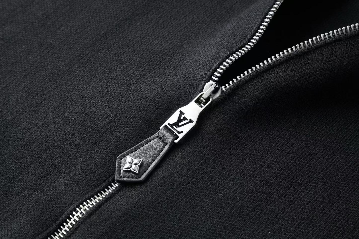 Louis vuitton ニットブルゾン ウィズ レザーディテール