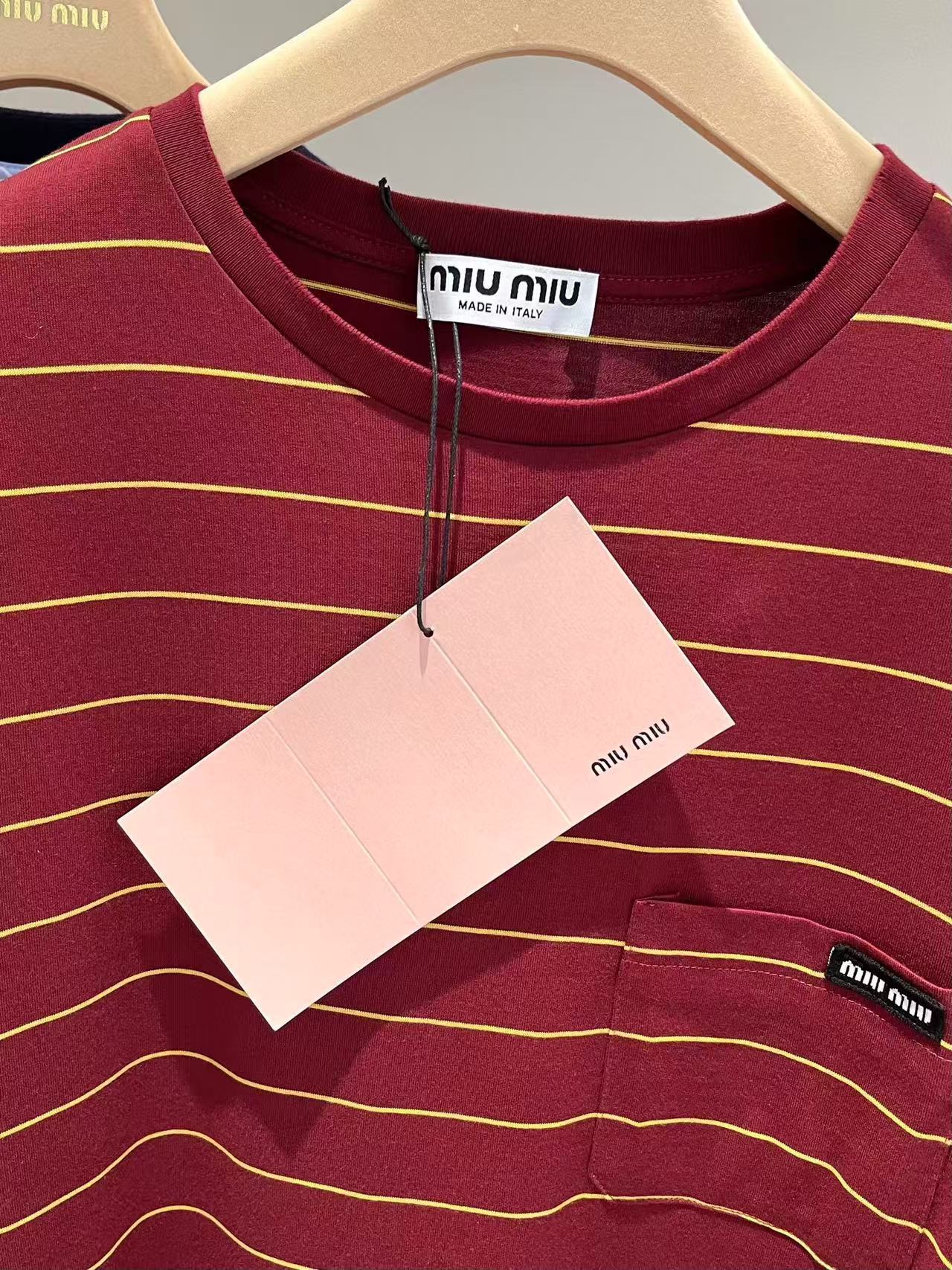 MIUMIU コットンジャージー 長袖Tシャツ