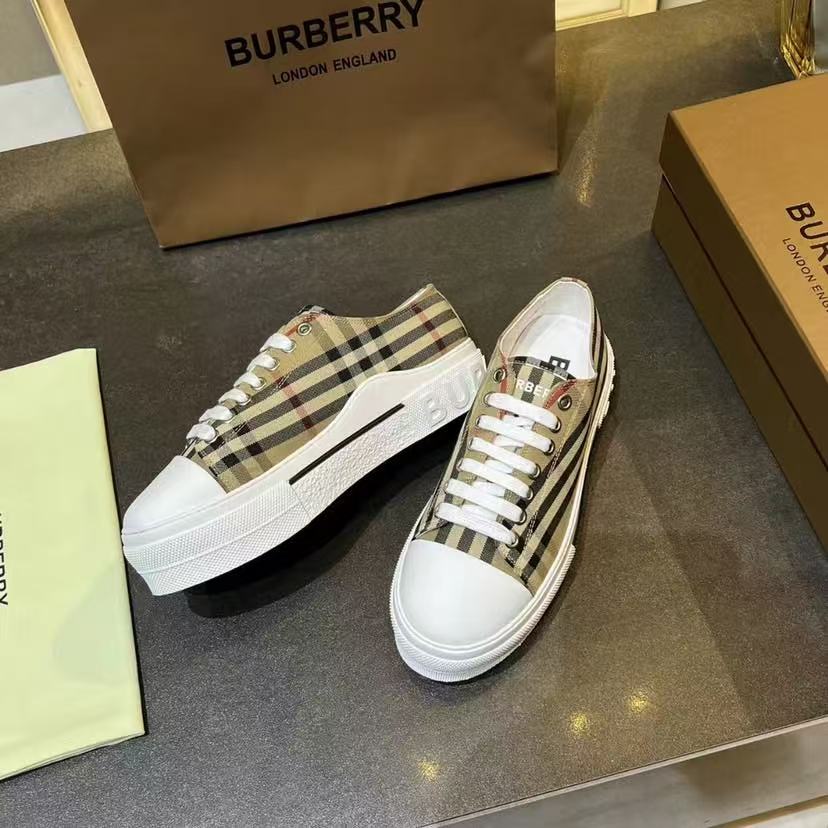 Burberry チェック コットンスニーカー