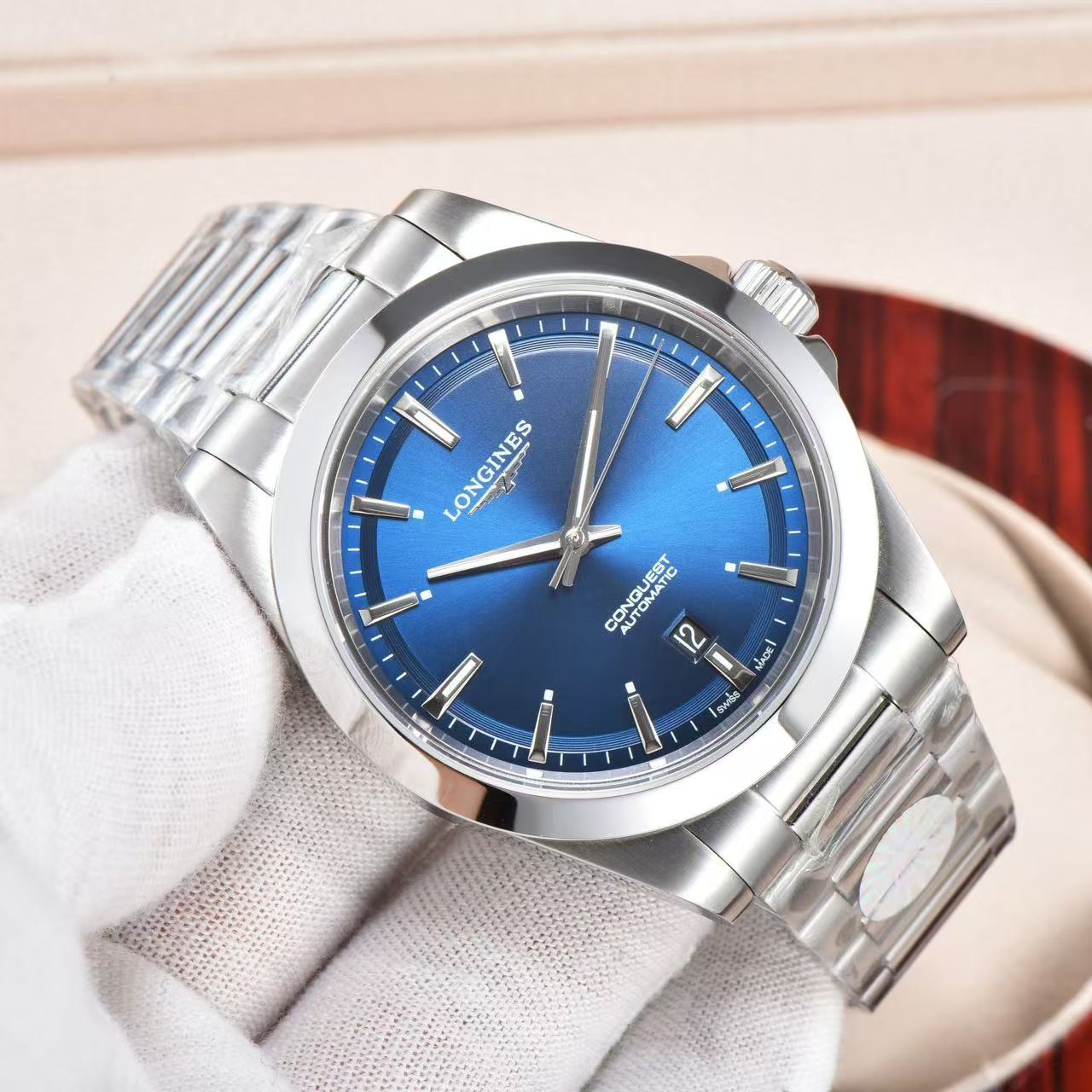 LONGINES  ロンジン  コンクエスト, L3.830.4.92.6, 自動巻 ウォッチ, Ø 41.00 mm, ステンレススティール.