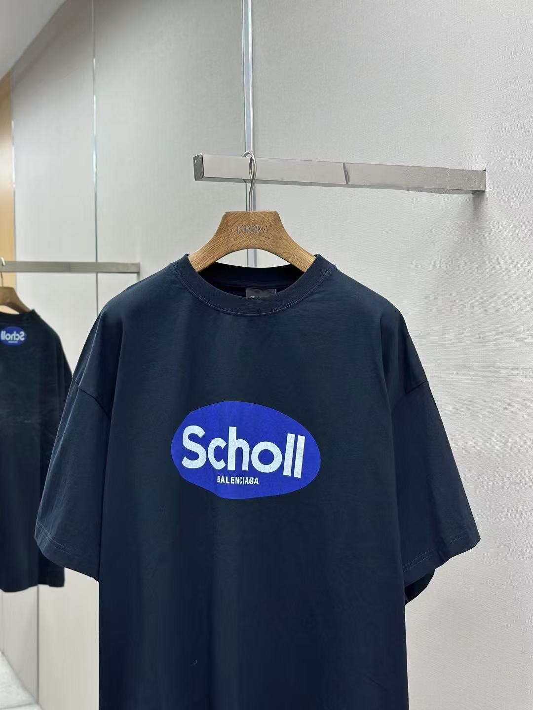 ブラック の メンズ BALENCIAGA I SCHOLL オーバーサイズ Tシャツ
