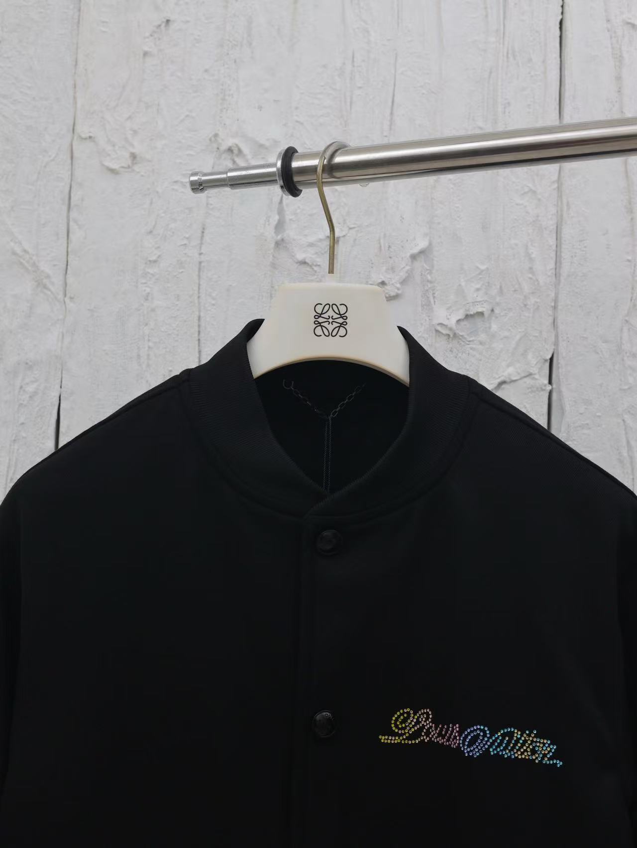 Louis vuitton レザーミックス バーシティブルゾン