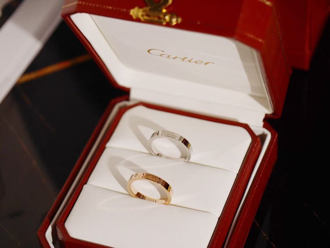 Cartier ドゥ カルティエ ウェディングリング、幅3mm ダイヤモンド1石