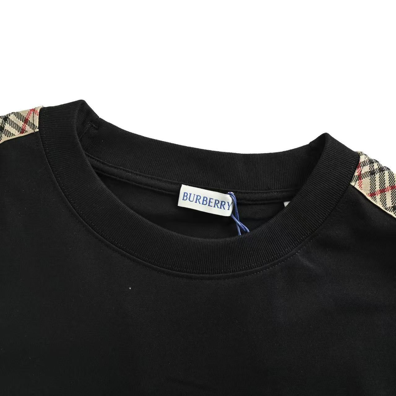 Burberry チェックトリム コットンTシャツ