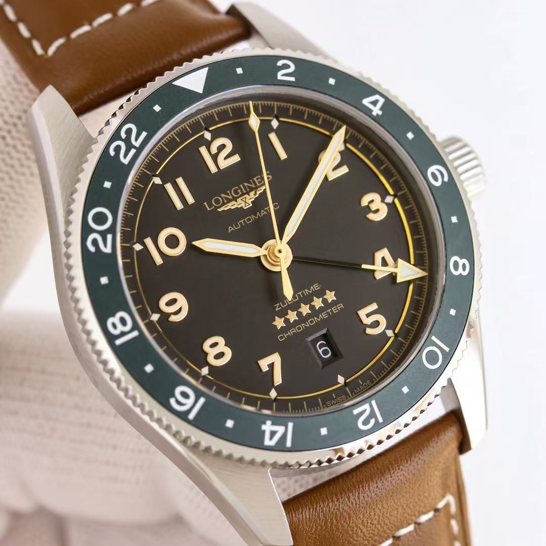 LONGINES  ロンジン  SPIRIT ZULU TIME, L3.812.4.63.2, 自動巻 ウォッチ, Ø 42.00 mm, ステンレススティールとセラミック.