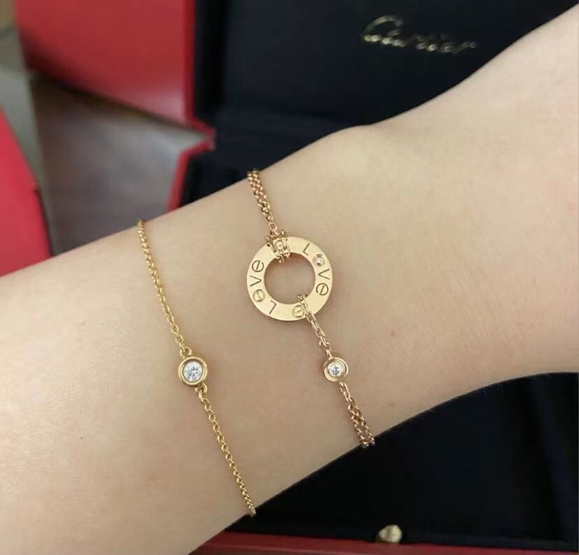 Cartier Love ブレスレット、チェーン、ダイヤモンド2石