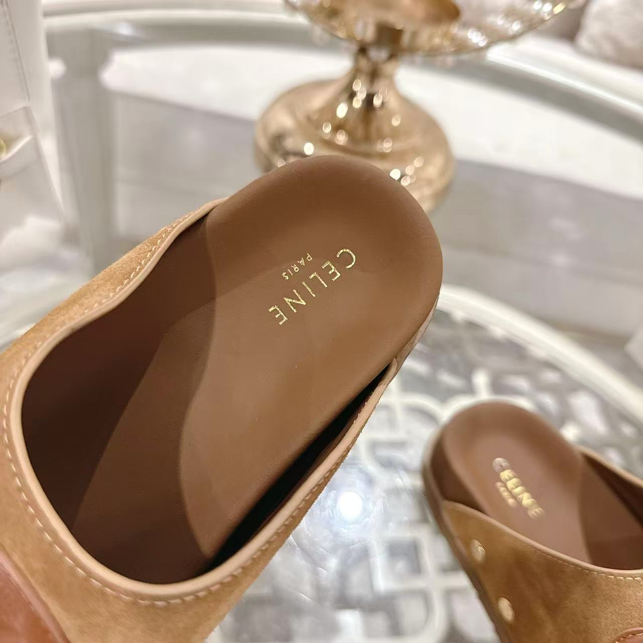 CELINE ピテア クロッグ / スエードカーフスキン