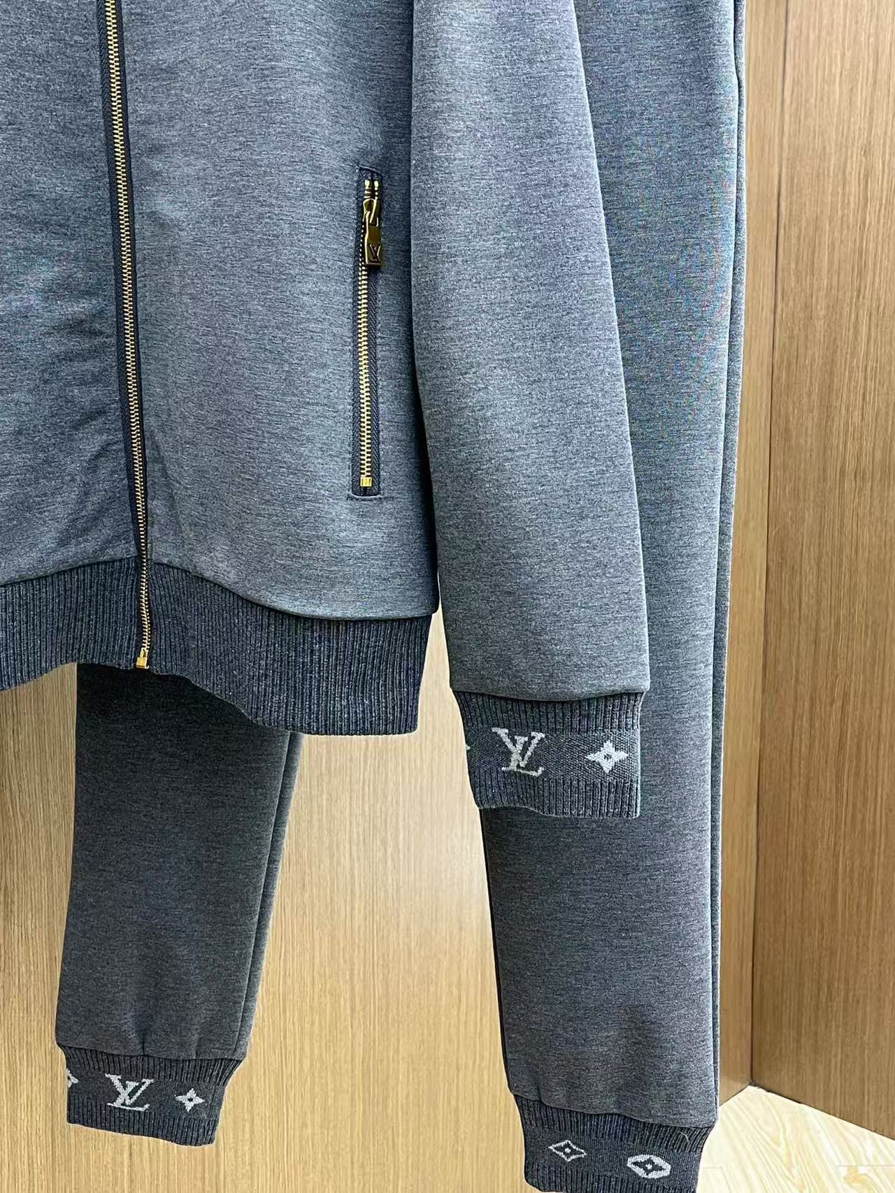 LV ダブルフェイスニットウールトラベルブルゾン+パンツ