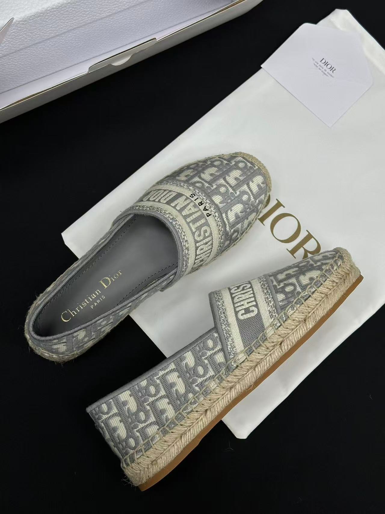 Dior Granville エスパドリーユ ディオール オブリーク エンブロイダリー コットン