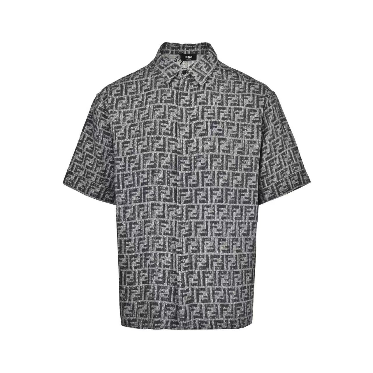 Fendi トップステッチ入り ブルーFFデニム シャツ