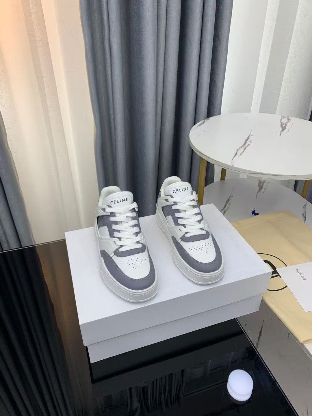 CELINE CT-09 レースアップ ロースニーカー / カーフスキン＆メッシュ