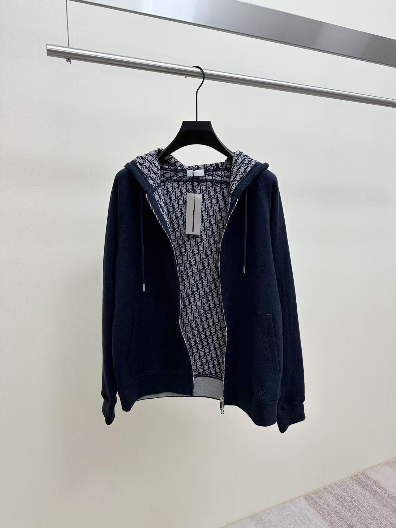 DIOR フード付き トラックジャケット コットン & カシミヤニット