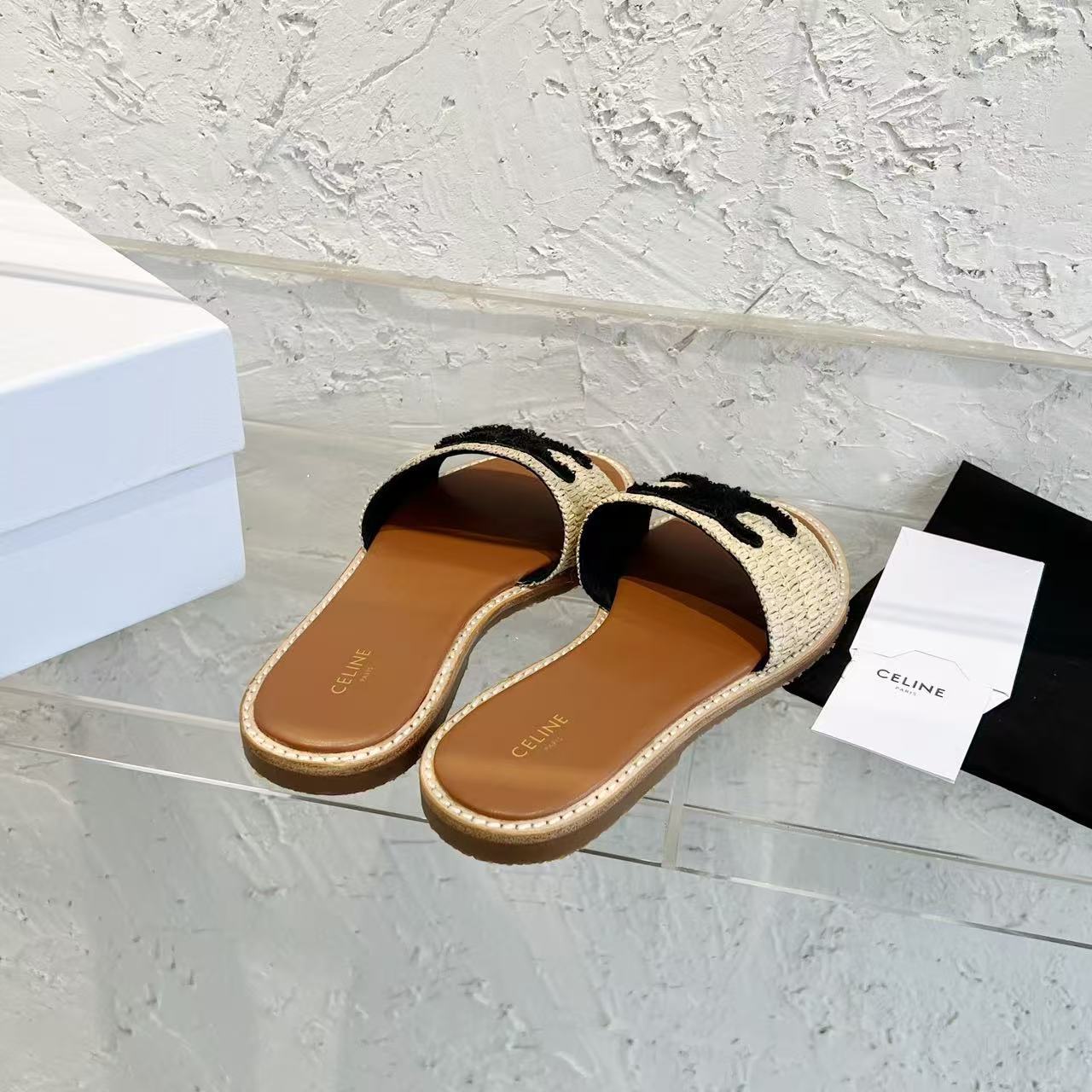 CELINE リンピア ミュール / ラフィア