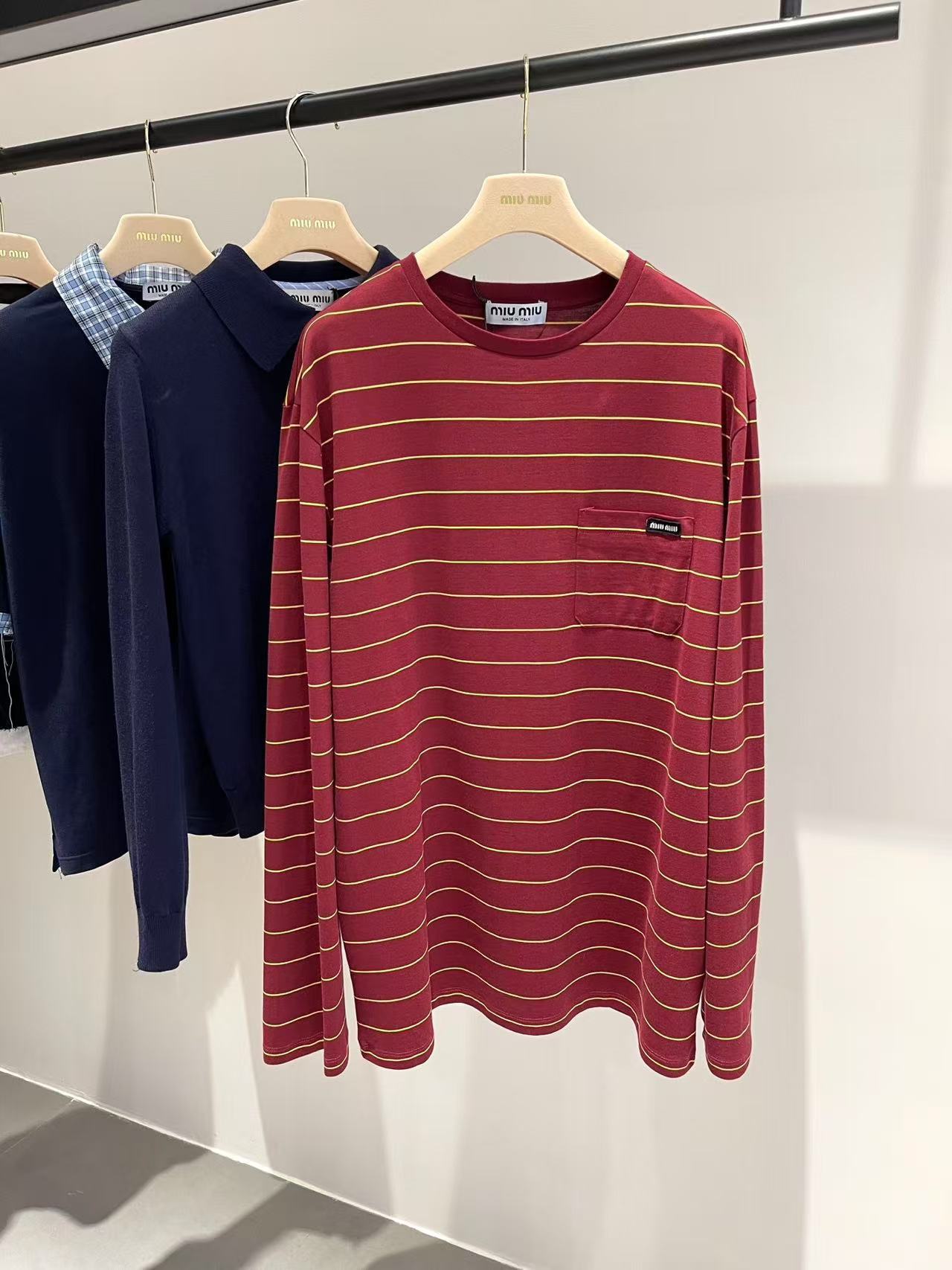 MIUMIU コットンジャージー 長袖Tシャツ