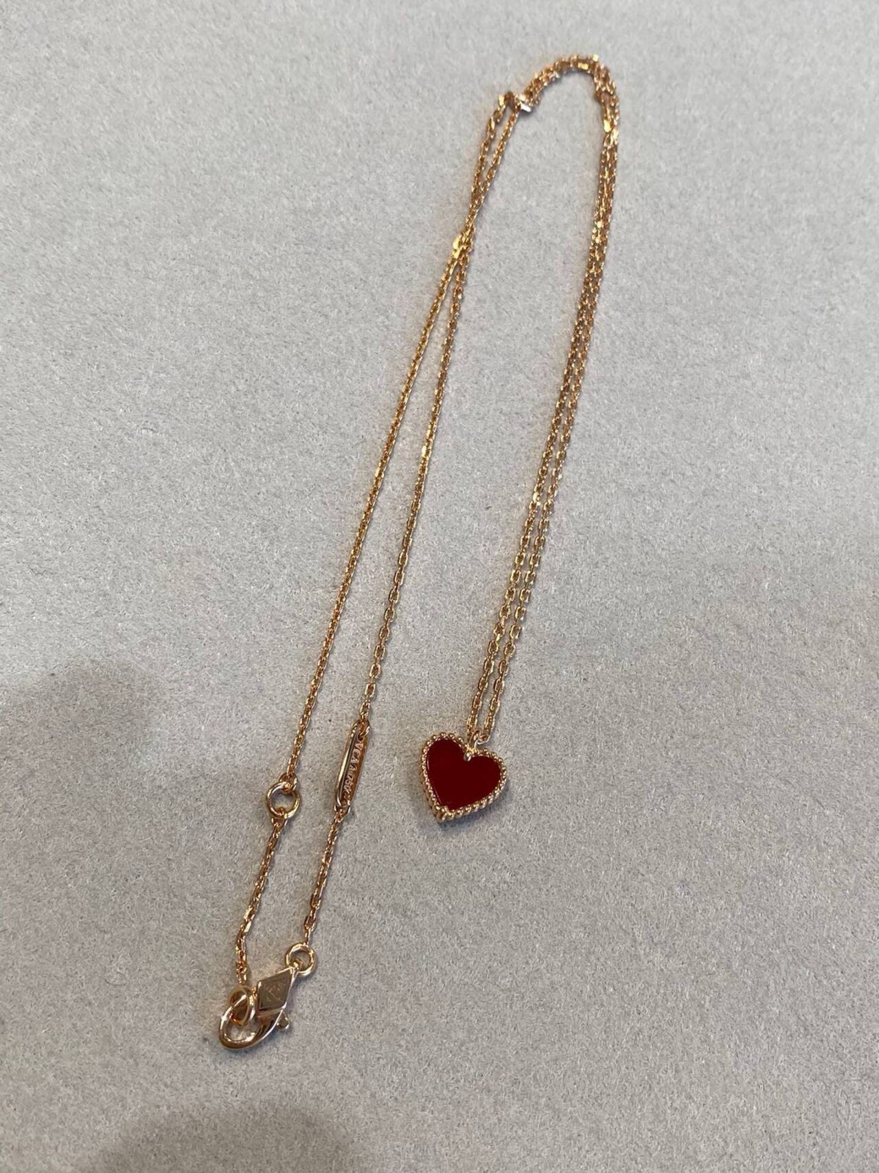 スウィート ハート ペンダント 18K ローズ ゴールド, カーネリアン