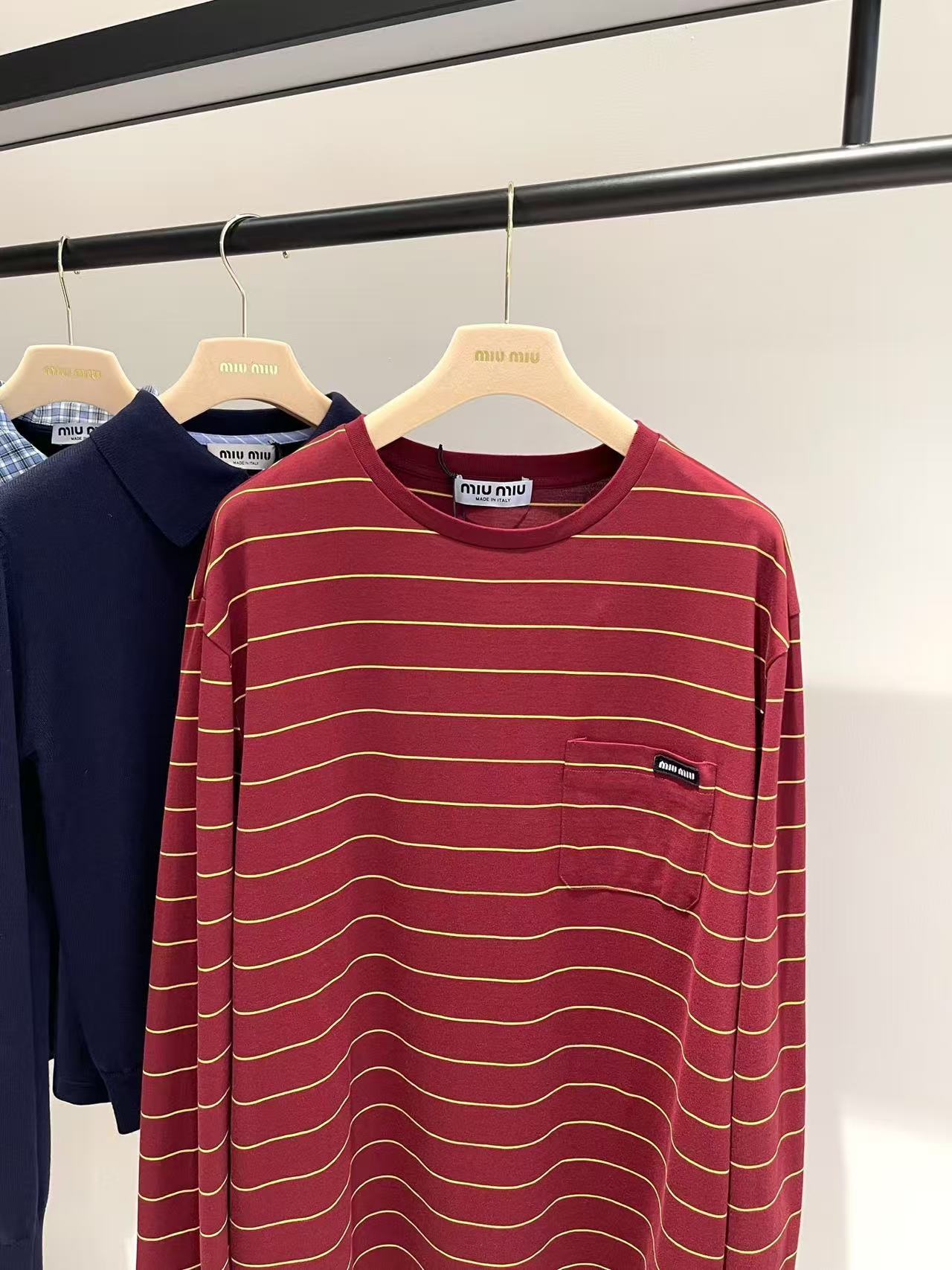 MIUMIU コットンジャージー 長袖Tシャツ