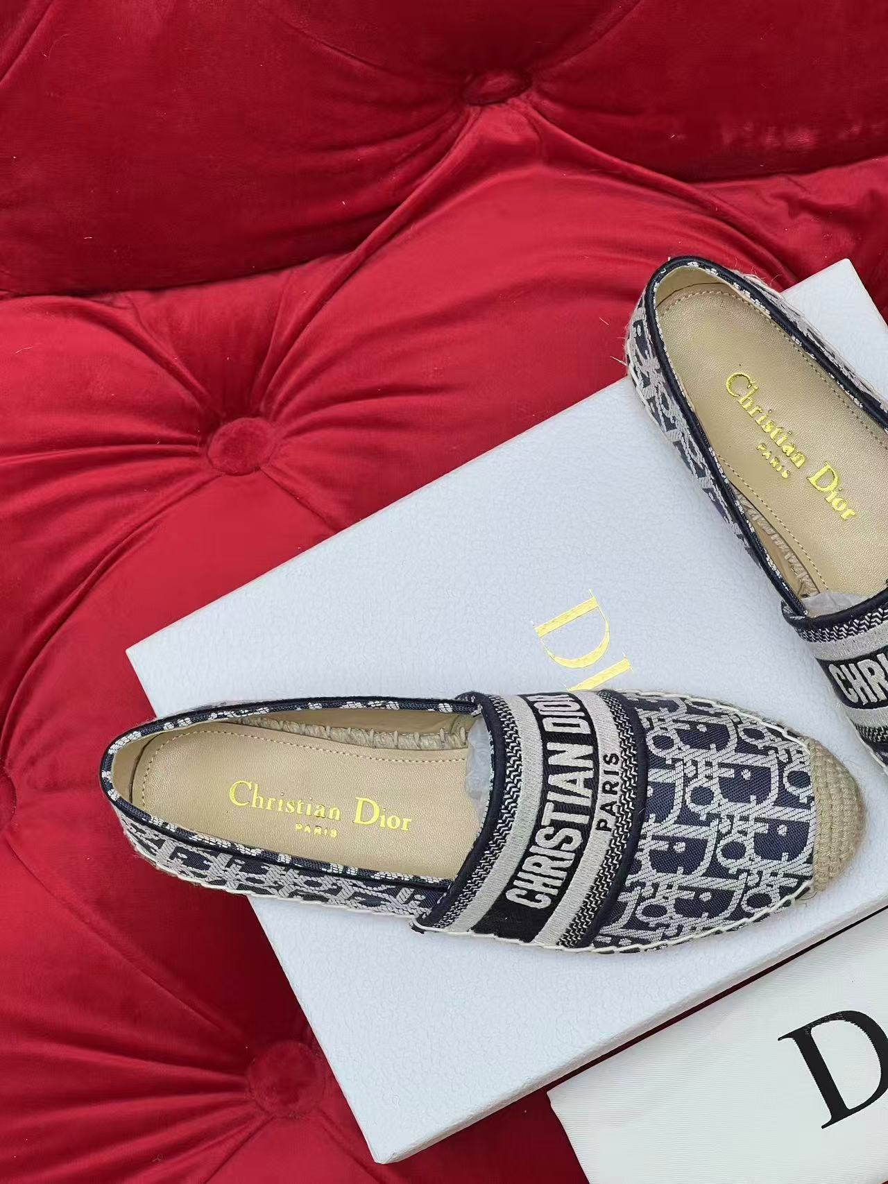 Dior Granville エスパドリーユ ディオール オブリーク エンブロイダリー コットン