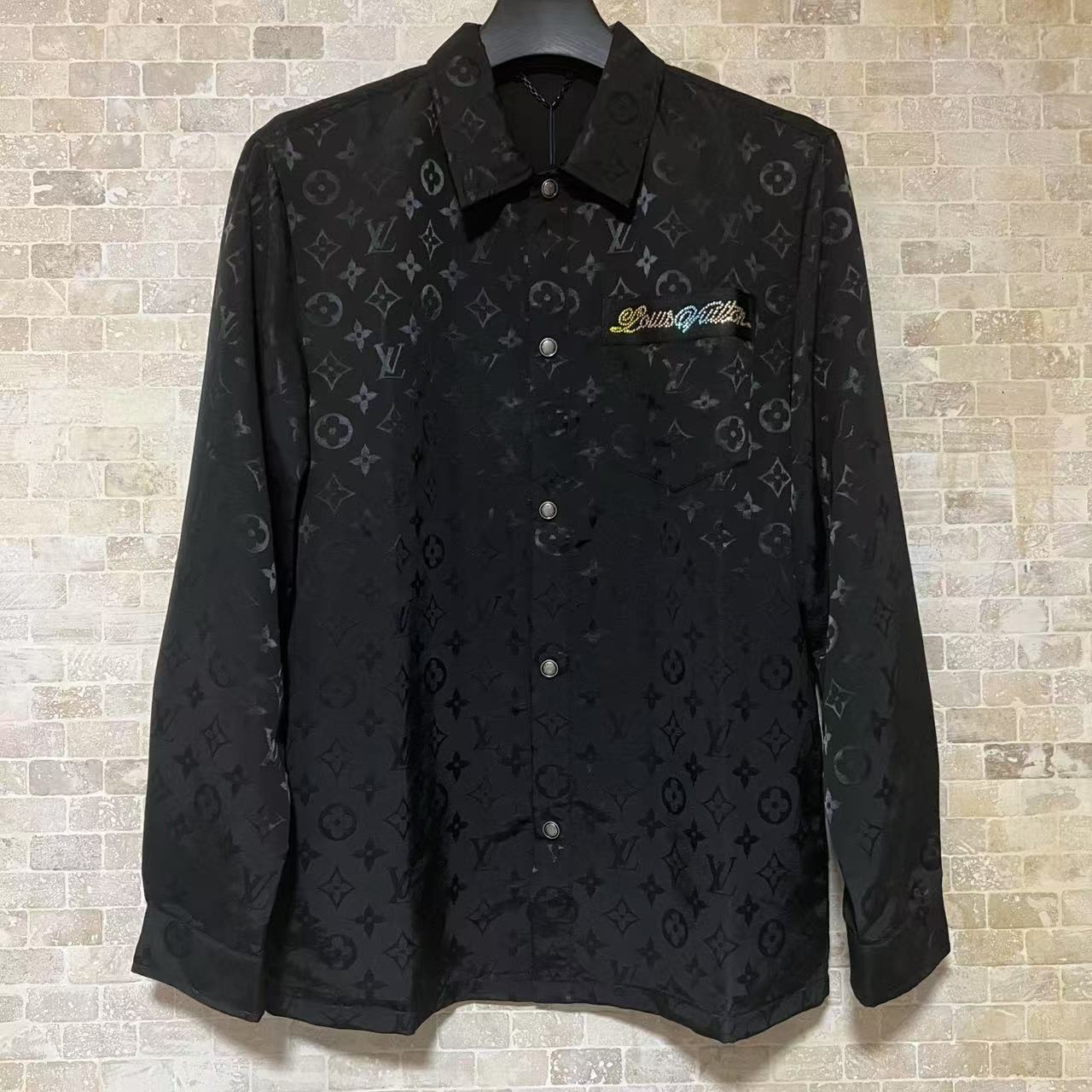 Louis vuitton モノグラム モアレ ジャカードシルクオーバーシャツ