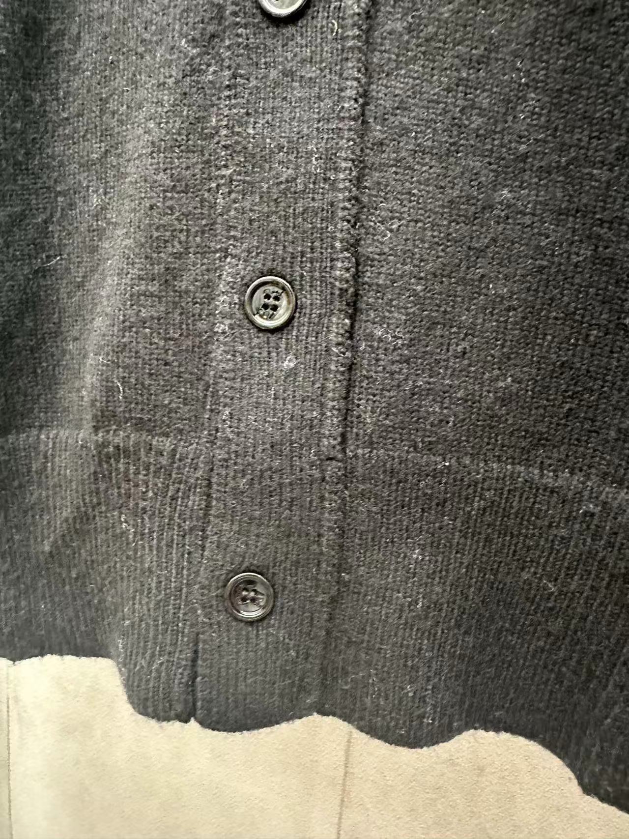 Burberry チェックラベル ウールカーディガン