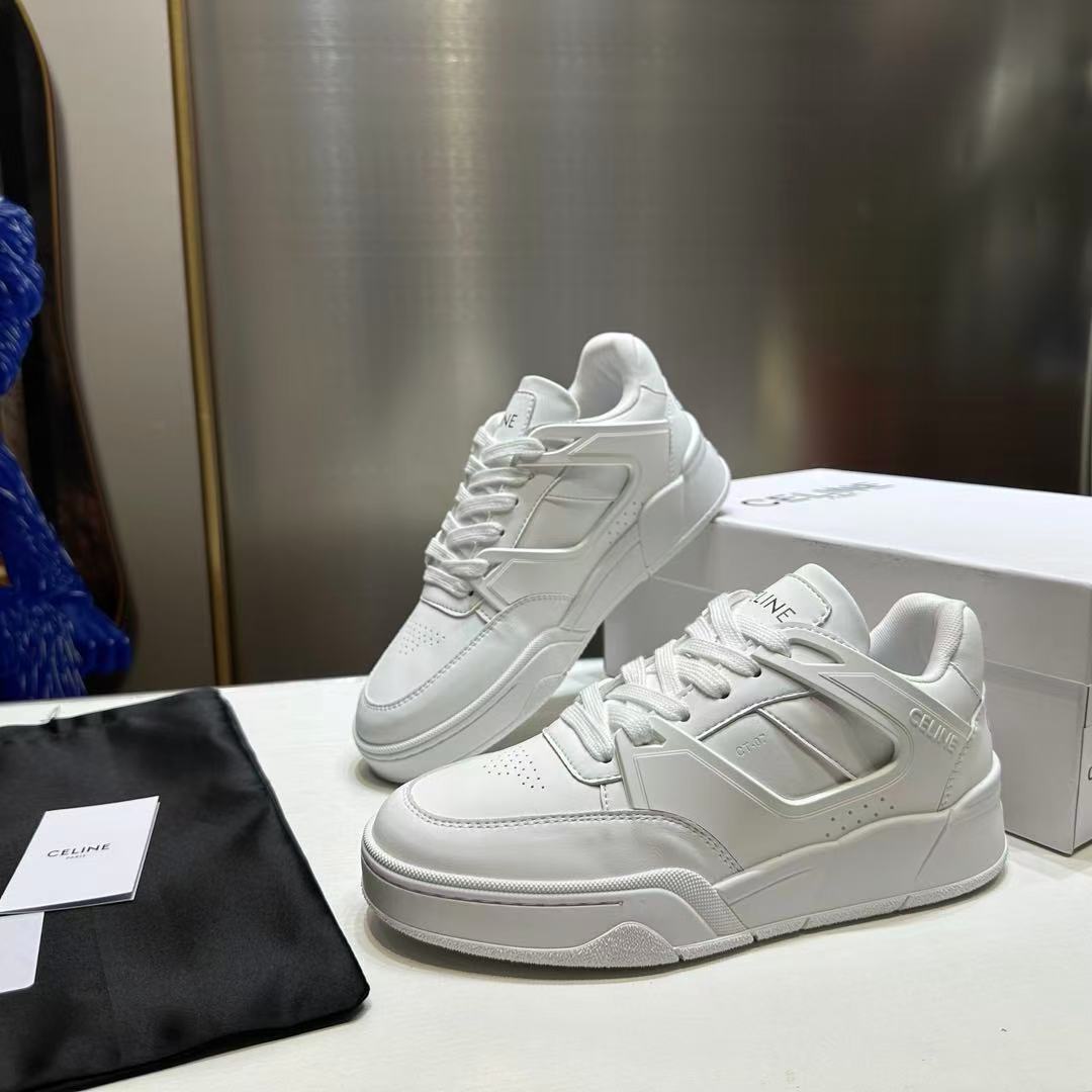CELINE CT-09 レースアップ ロースニーカー / カーフスキン＆メッシュ