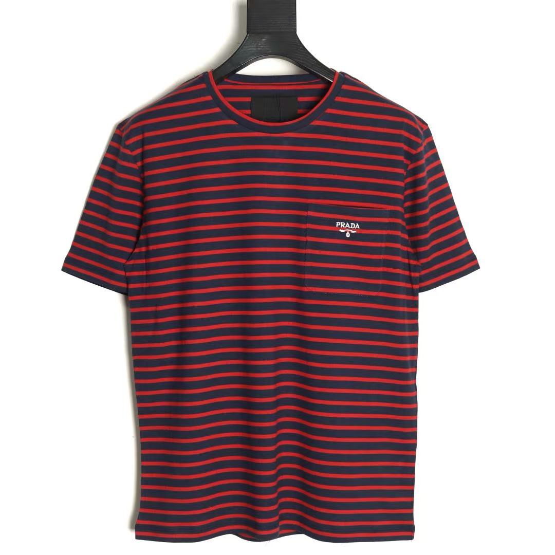 Prada ストライプ コットン Tシャツ