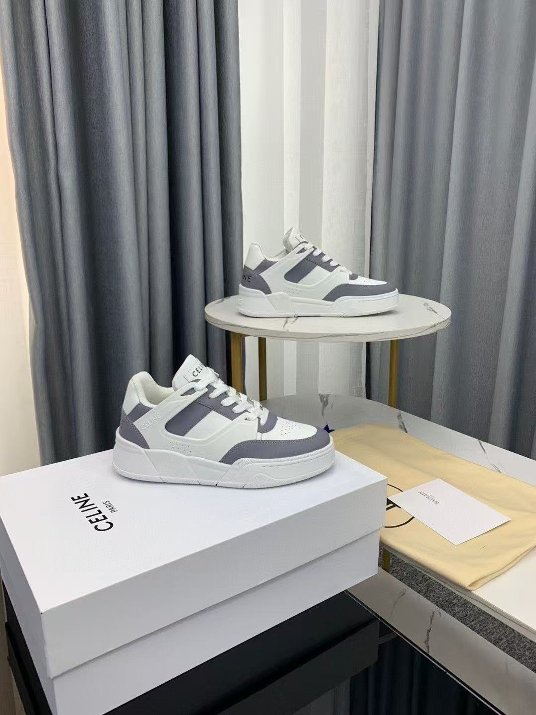 CELINE CT-09 レースアップ ロースニーカー / カーフスキン＆メッシュ