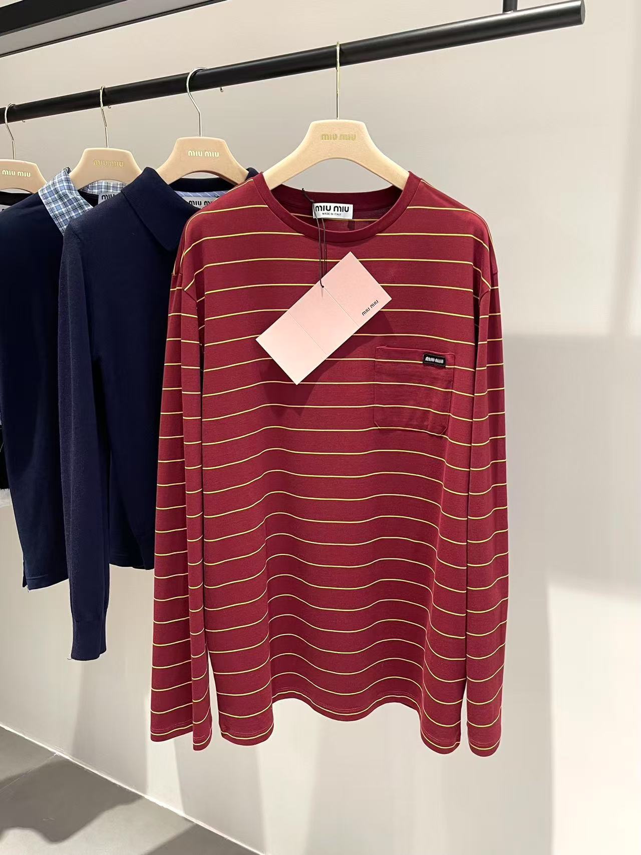 MIUMIU コットンジャージー 長袖Tシャツ