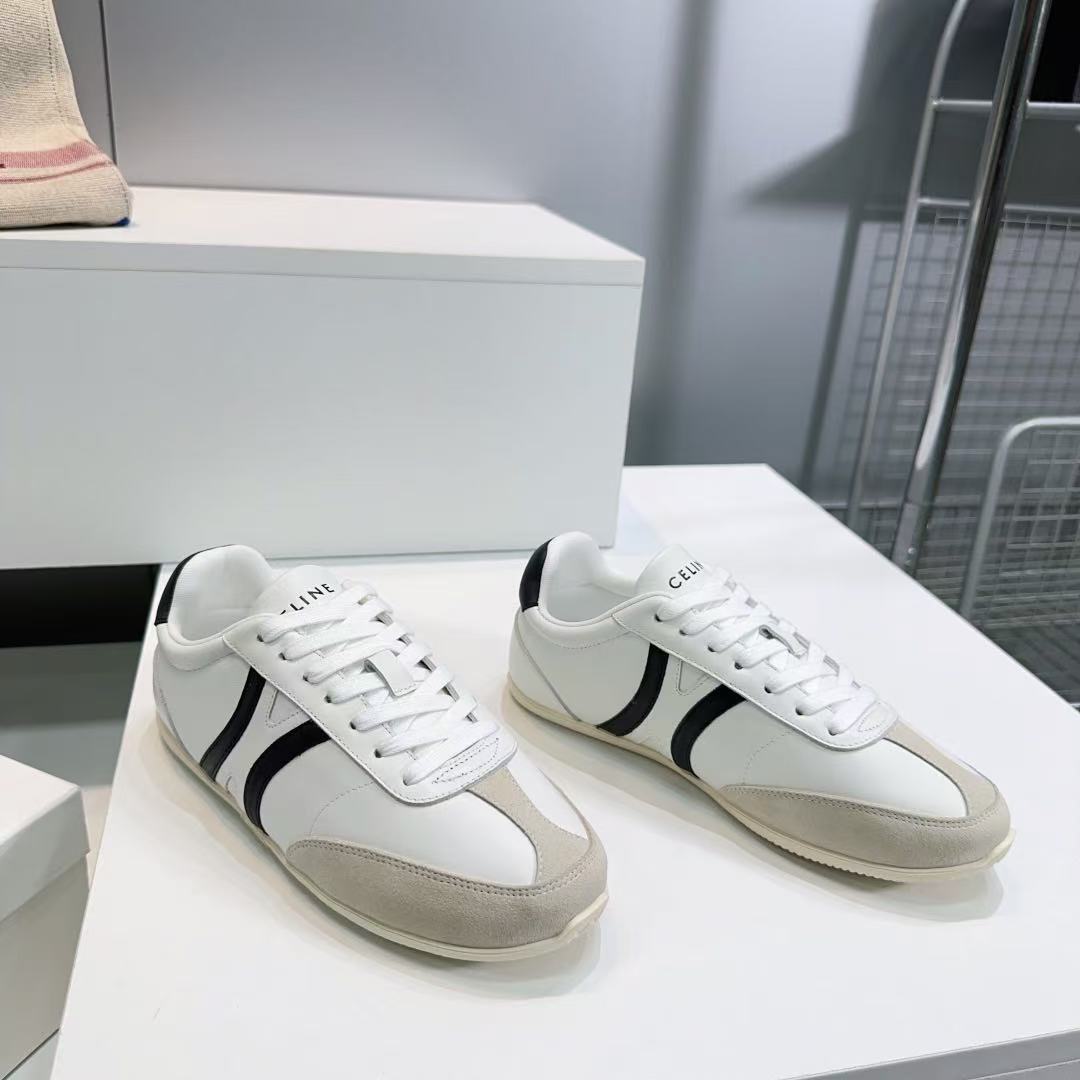 トリオンフ付き CELINE ジョガー レースアップ ロースニーカー / カーフスキン & スエードカーフスキン