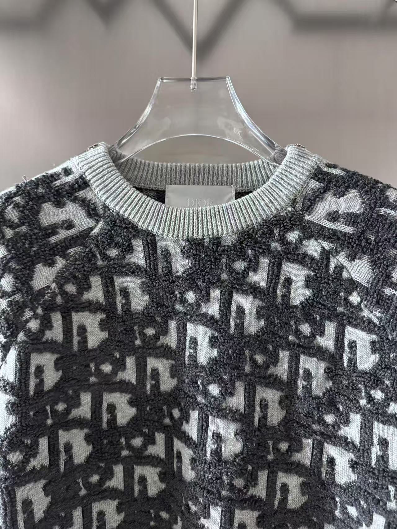 DIOR セーター ディオール オブリーク バージンウール & コットン ブレンド ジャカード