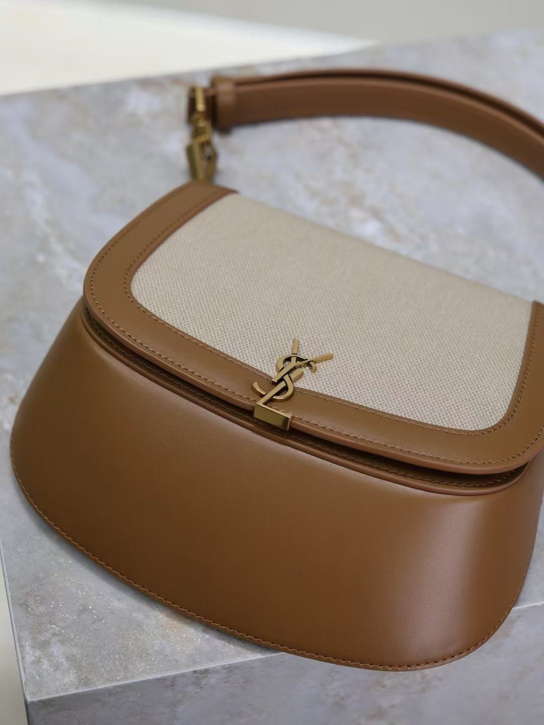  Saint Laurent サンローラン ミニ ヴォルテール トップハンドルバッグ（キャンバス）