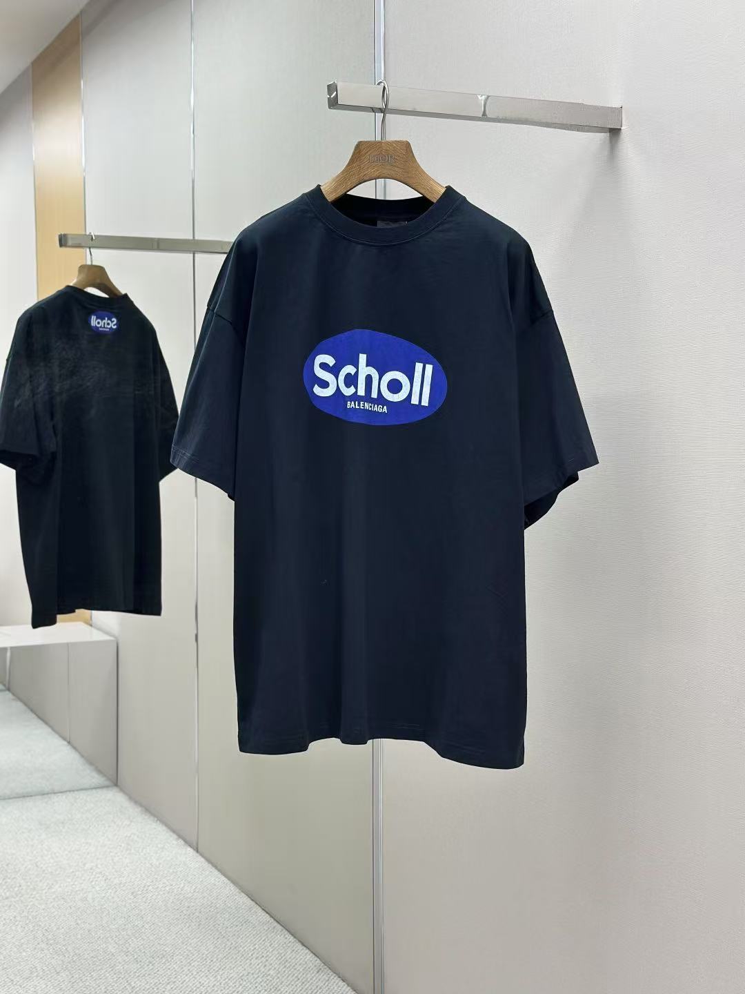 ブラック の メンズ BALENCIAGA I SCHOLL オーバーサイズ Tシャツ