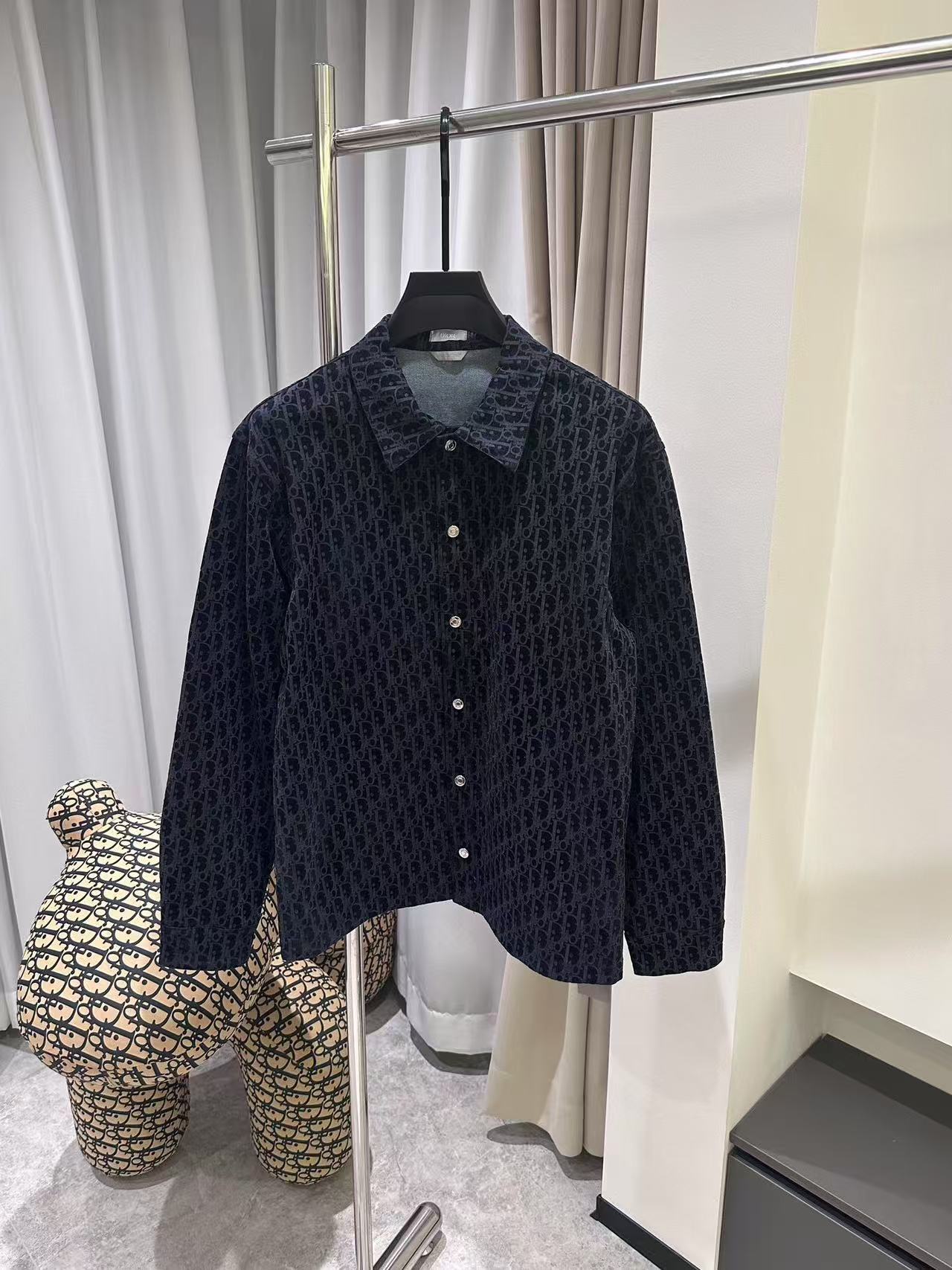 DIOR オーバーシャツ ディオール オブリーク コットンブレンド ツイル