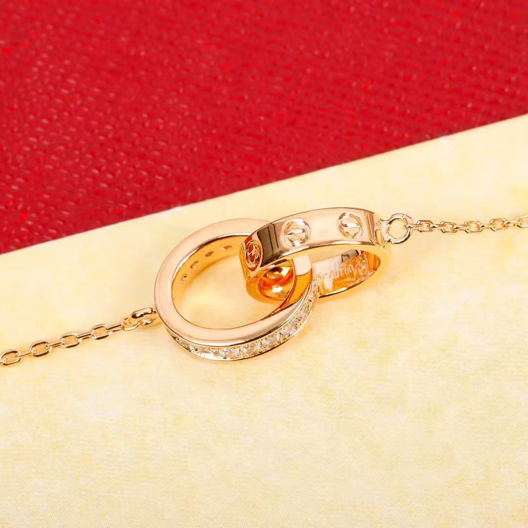 Cartier Love ブレスレット、チェーン、セミパヴェ