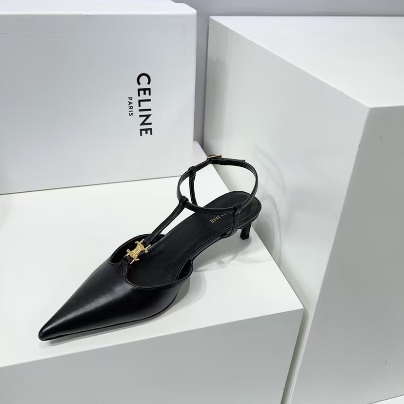 CELINE キトゥン Tバーストラップ パンプス